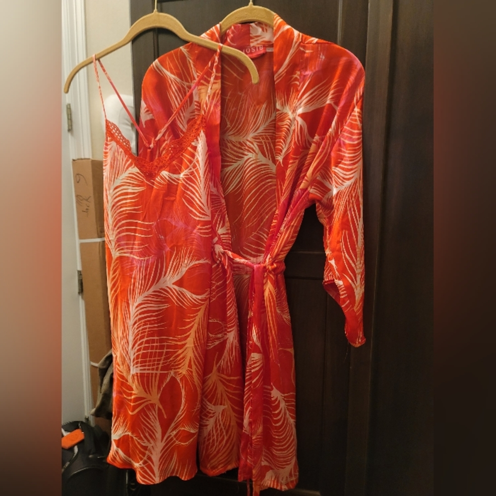 Josie Natori chemise and robe set